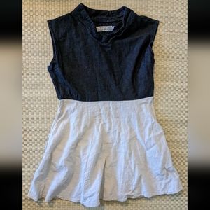 RARE Victa Designs Gal Dress Denim/Linen Women's Size Large Made in Denver